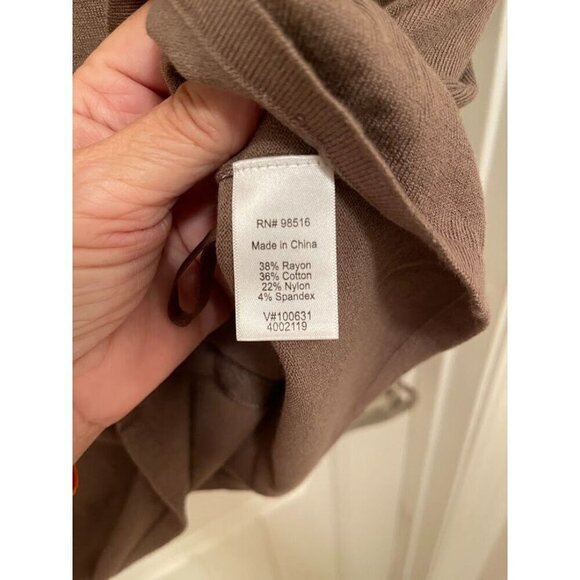 Coldwater Creek Brown‎ Button-Down Cardigan Women's sz  S short sleeve - Picture 3 of 7